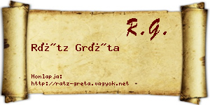 Rátz Gréta névjegykártya